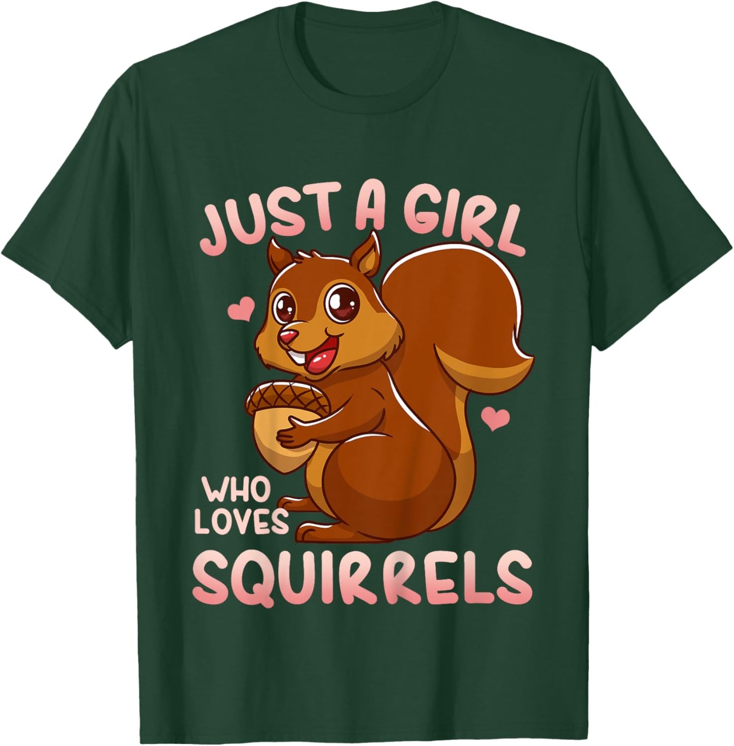 Kids Squirrel Just a Girl Who Loves Squirrels Funny Gift T-Shirt - T-Shirt | Forest