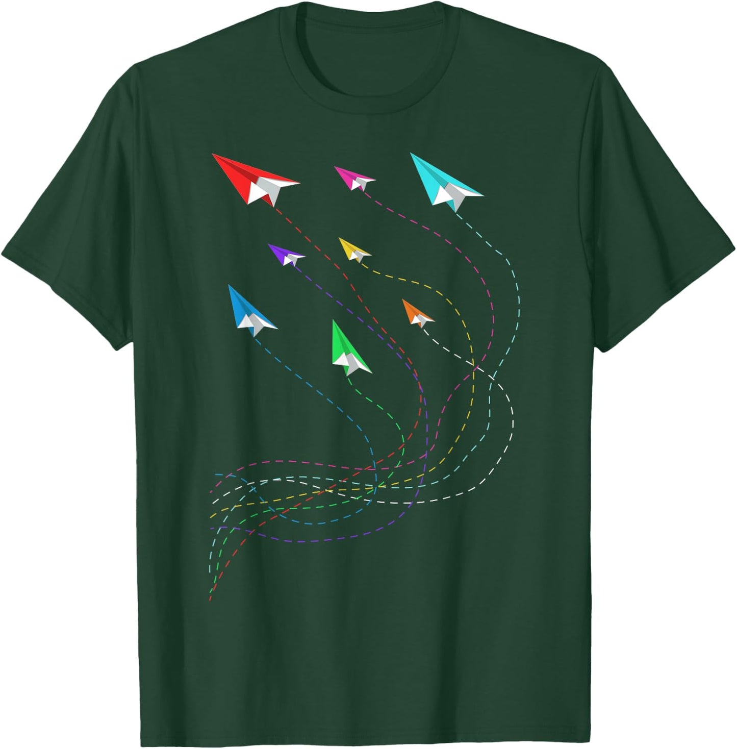 Paper Plane Men's Boys Paper Plane Pilot T-Shirt - T-Shirt | Forest