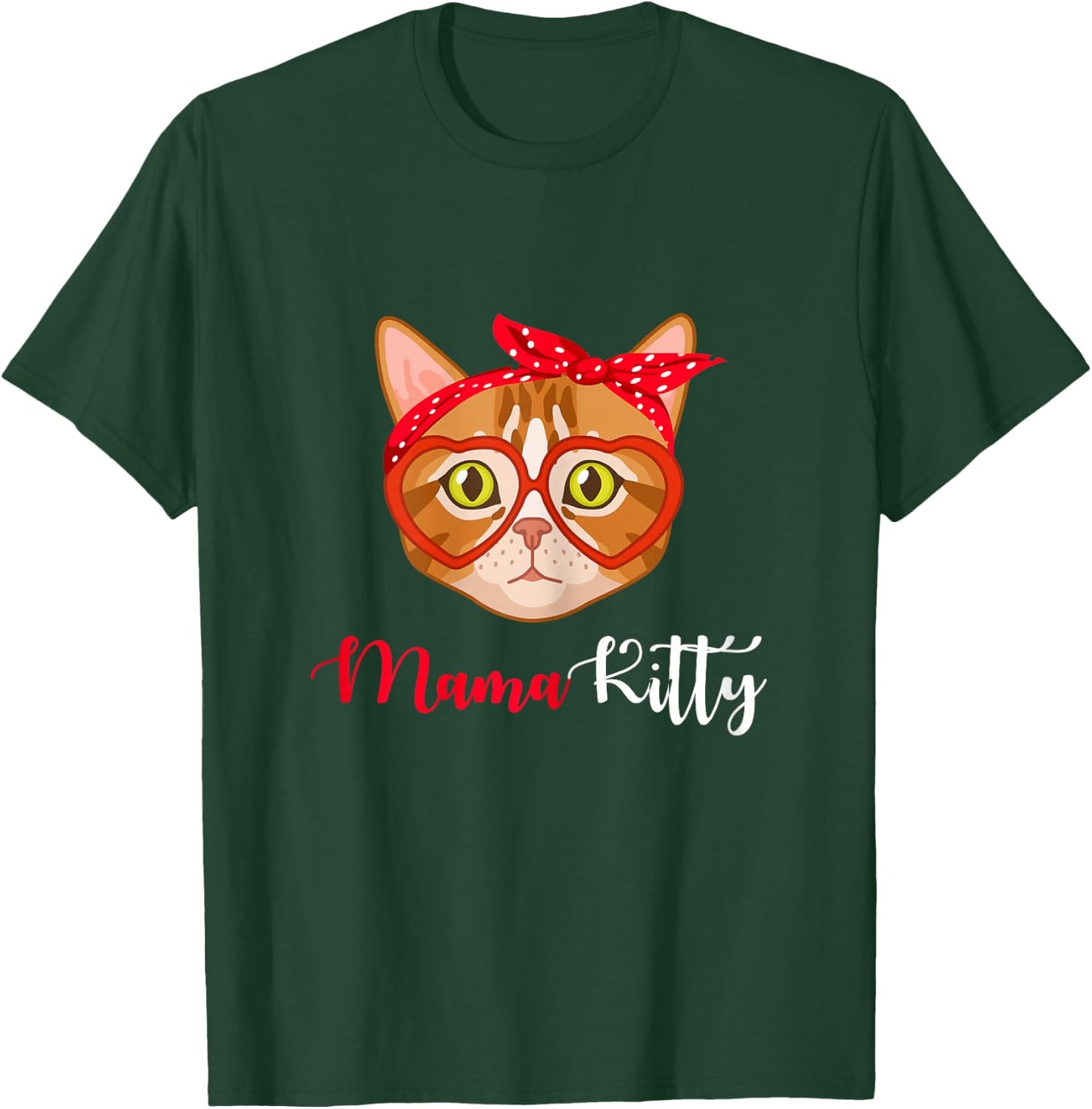 MamaKitty Cat Funny Mama Kitty Family Matching T-Shirt - T-Shirt | Forest