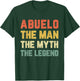 Abuelo The Man The Myth The Legend Vintage Retro T-Shirt - T-Shirt | Forest