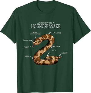 Heat Snoot PBBBT Nack Fun Reptiel Anatomy of a Hognose Snake T-Shirt - T-Shirt | Forest