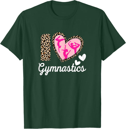 Cute I Love Gymnastics Tumbling Gymnast Women Girls Acrobat T-Shirt - T-Shirt | Forest