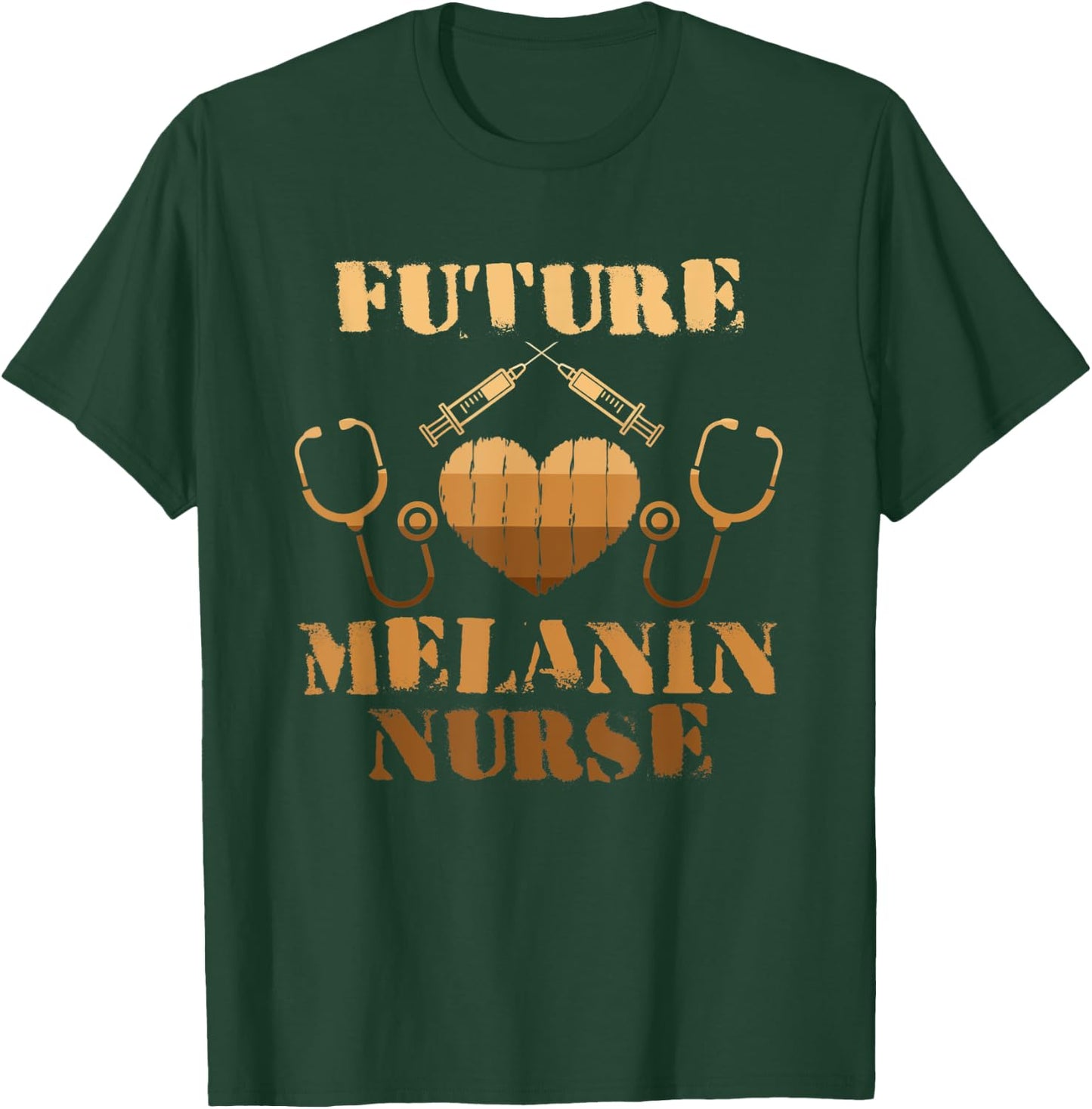 Future Melanin Nurse Melanin Black African Nurse Juneteenth T-Shirt - T-Shirt | Forest