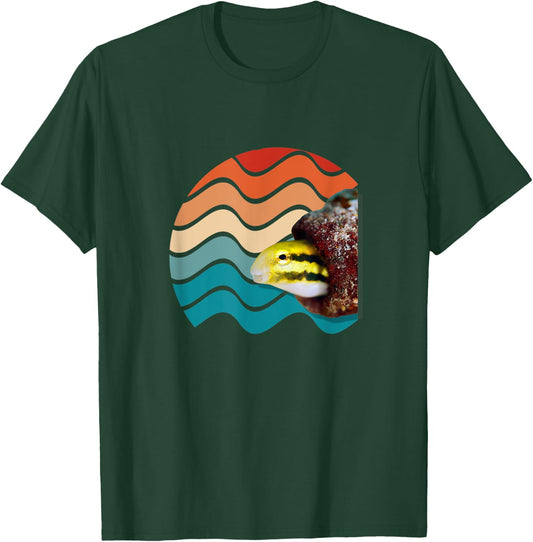 Striped Blenny And Striped Fang Blenn Retro Men Women Kids T-Shirt - T-Shirt | Forest
