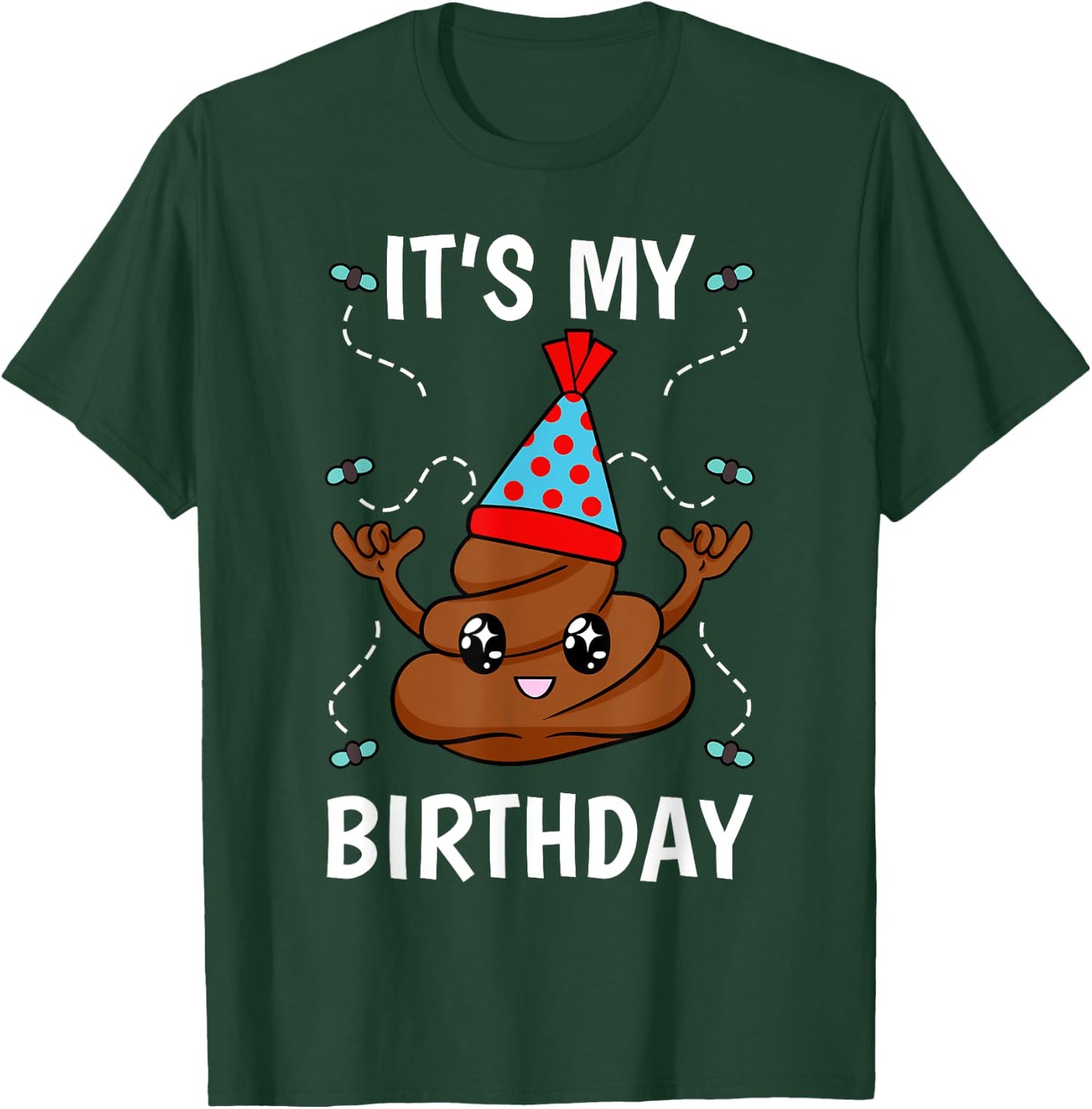 Hilarious Birthday Poop Theme Waste Sink Or Float Stool T-Shirt - T-Shirt | Forest