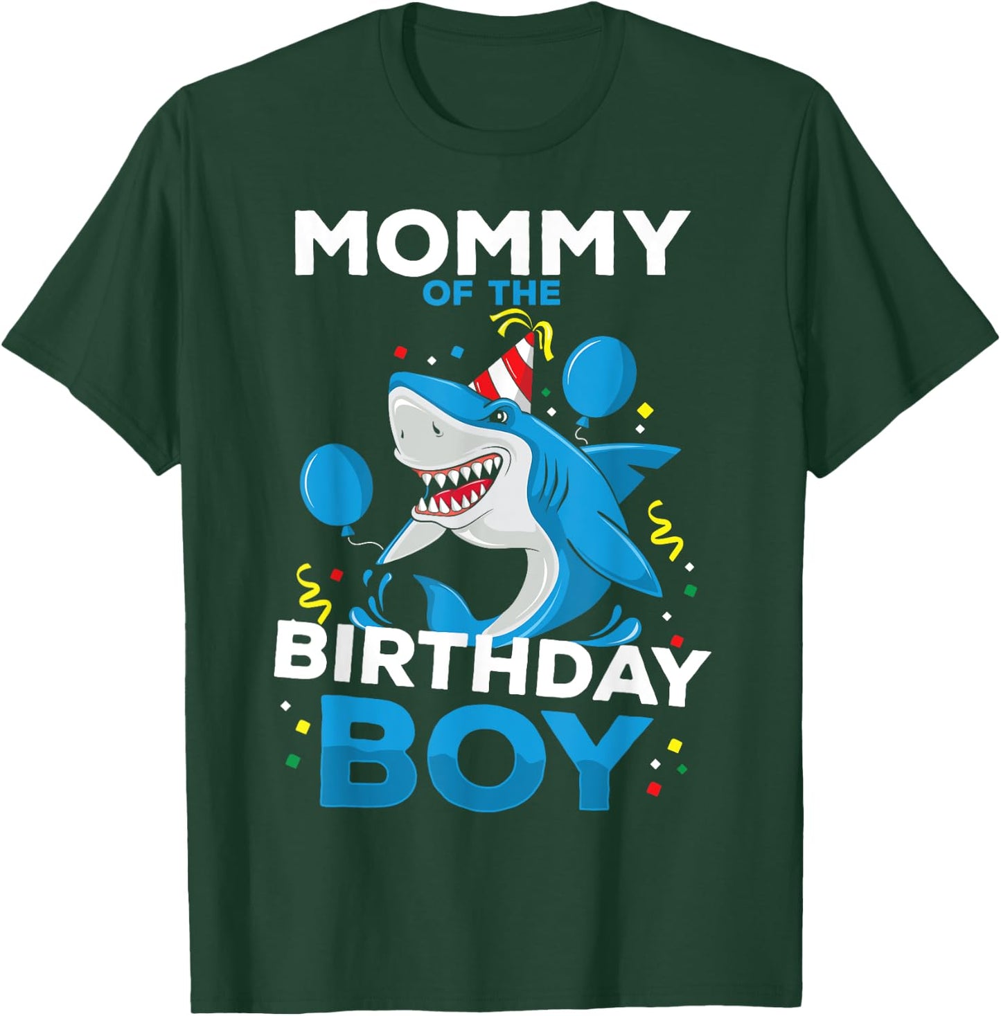Mommy of The Birthday Boy Shark Ocean Theme Matching Family T-Shirt - T-Shirt | Forest