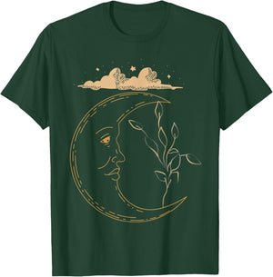 Celestial'd Gold Plant Moon T-Shirt - T-Shirt | Forest