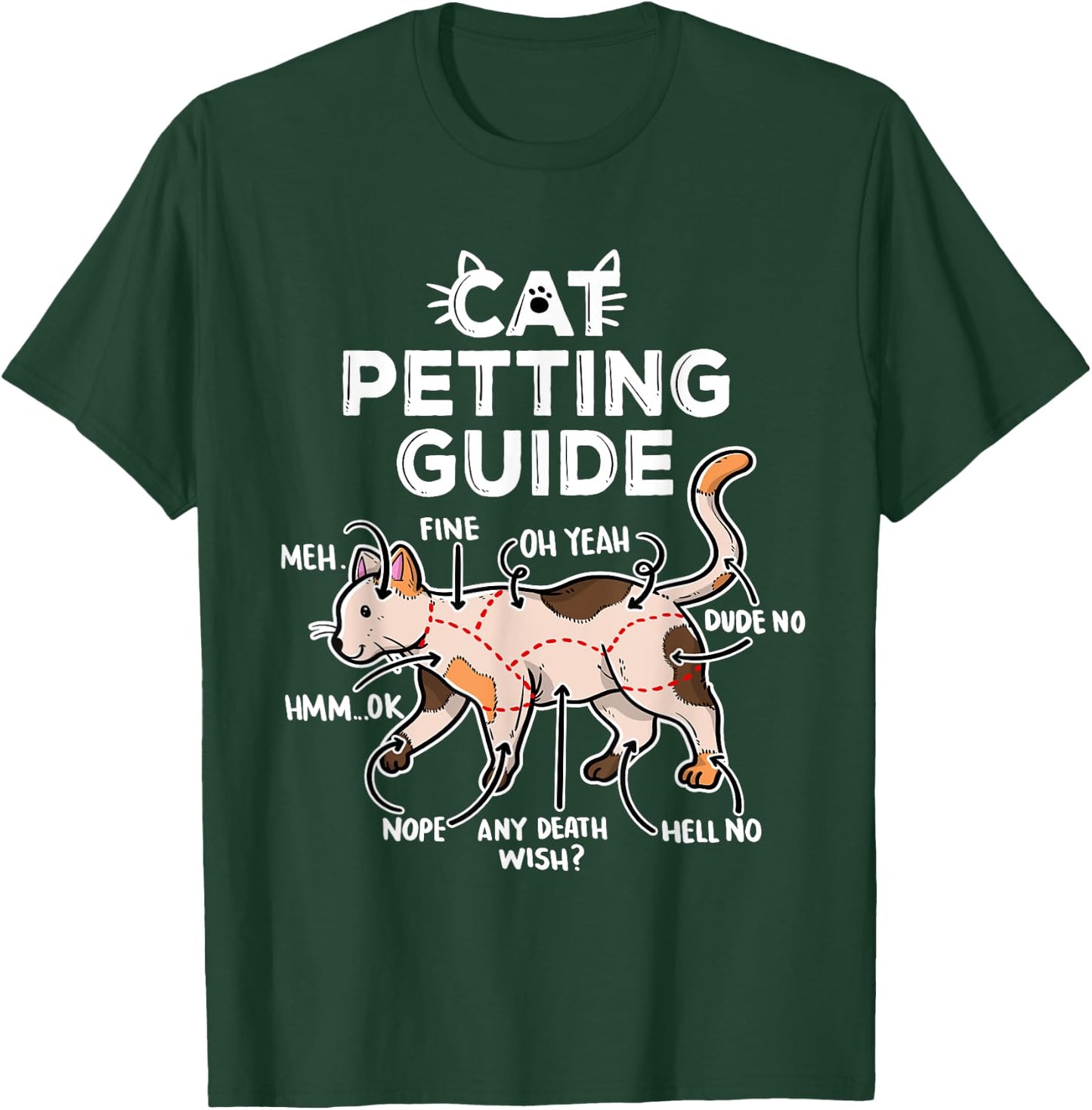 Cat Petting Guide Women Girls Kids T-Shirt - T-Shirt | Forest