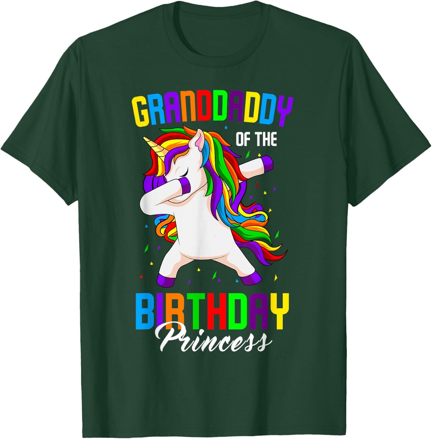 Granddaddy of the Birthday Princess Unicorn Dabbing Party T-Shirt - T-Shirt | Forest
