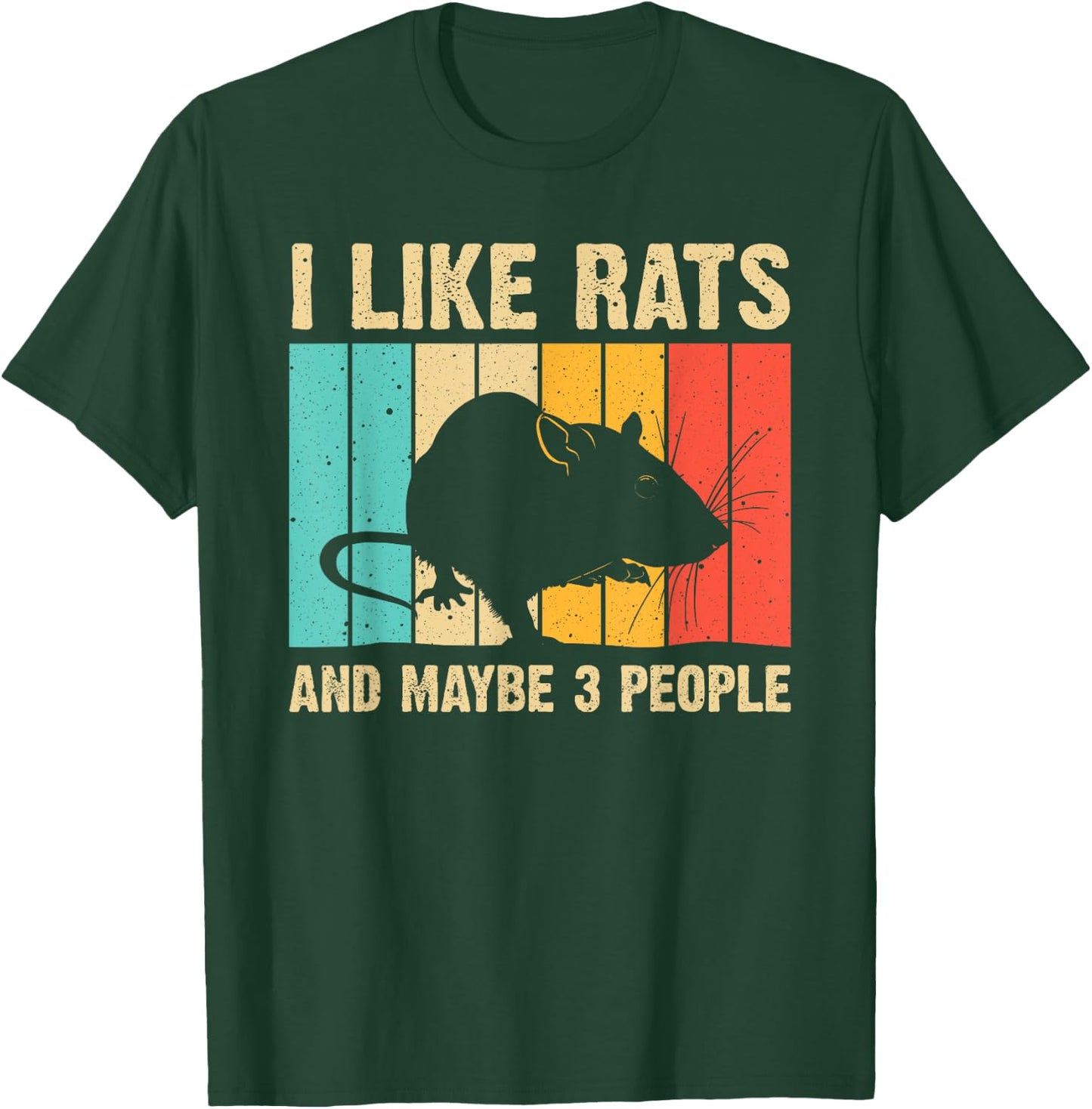Funny Rat Design Rat Lover Men Women Mouse Rodent Introvert , Black T-Shirt - T-Shirt | Forest