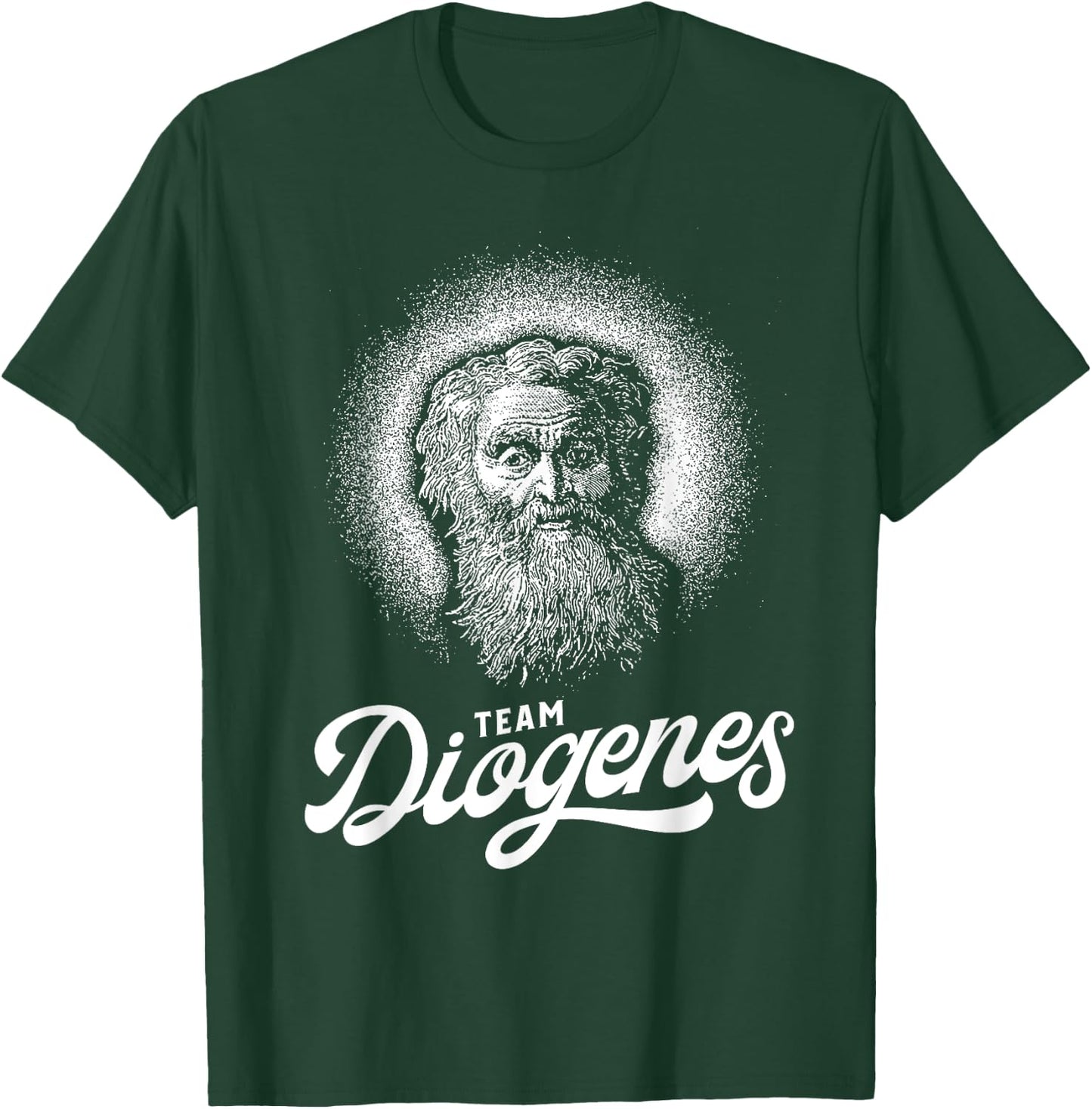 Team Diogenes - Philosopher Retro Portrait T-Shirt - T-Shirt | Forest