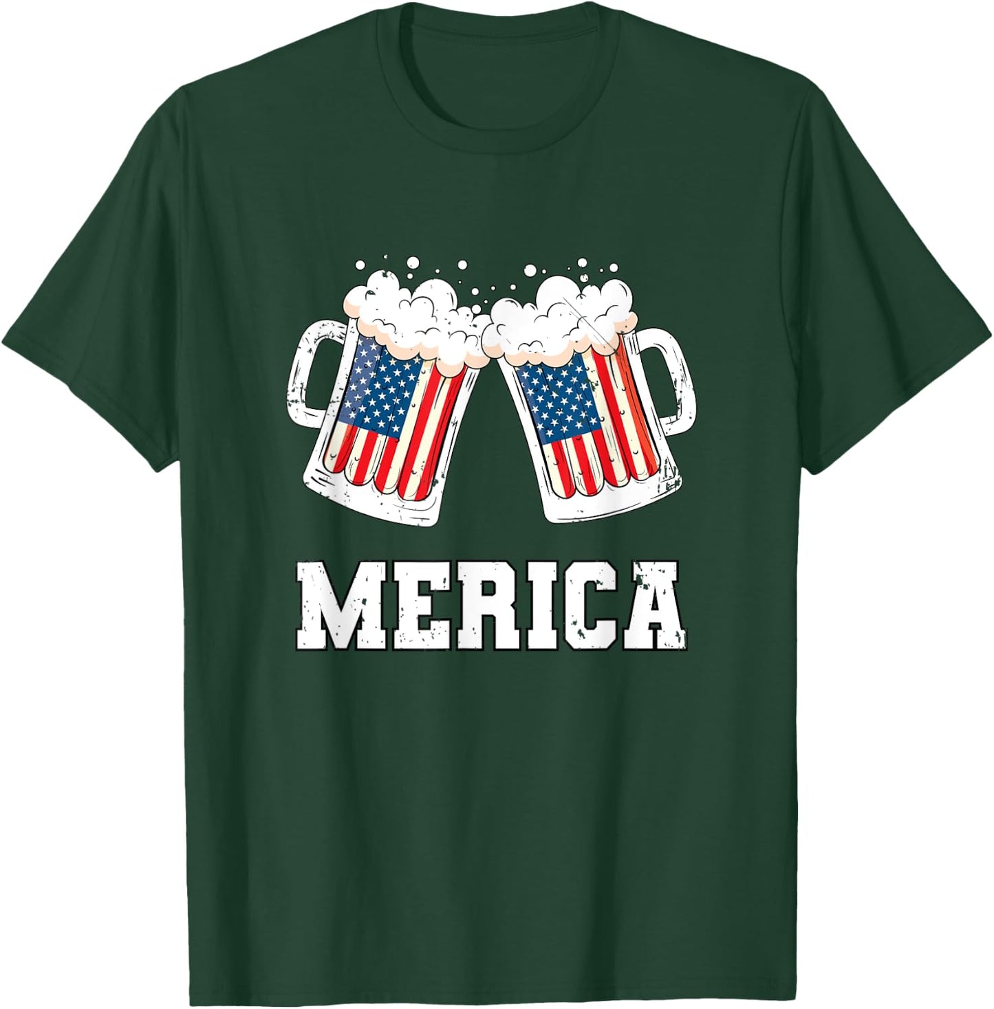 4th of July Merica Shirt Cheers American Beer Drinking Squad T-Shirt - T-Shirt | Forest