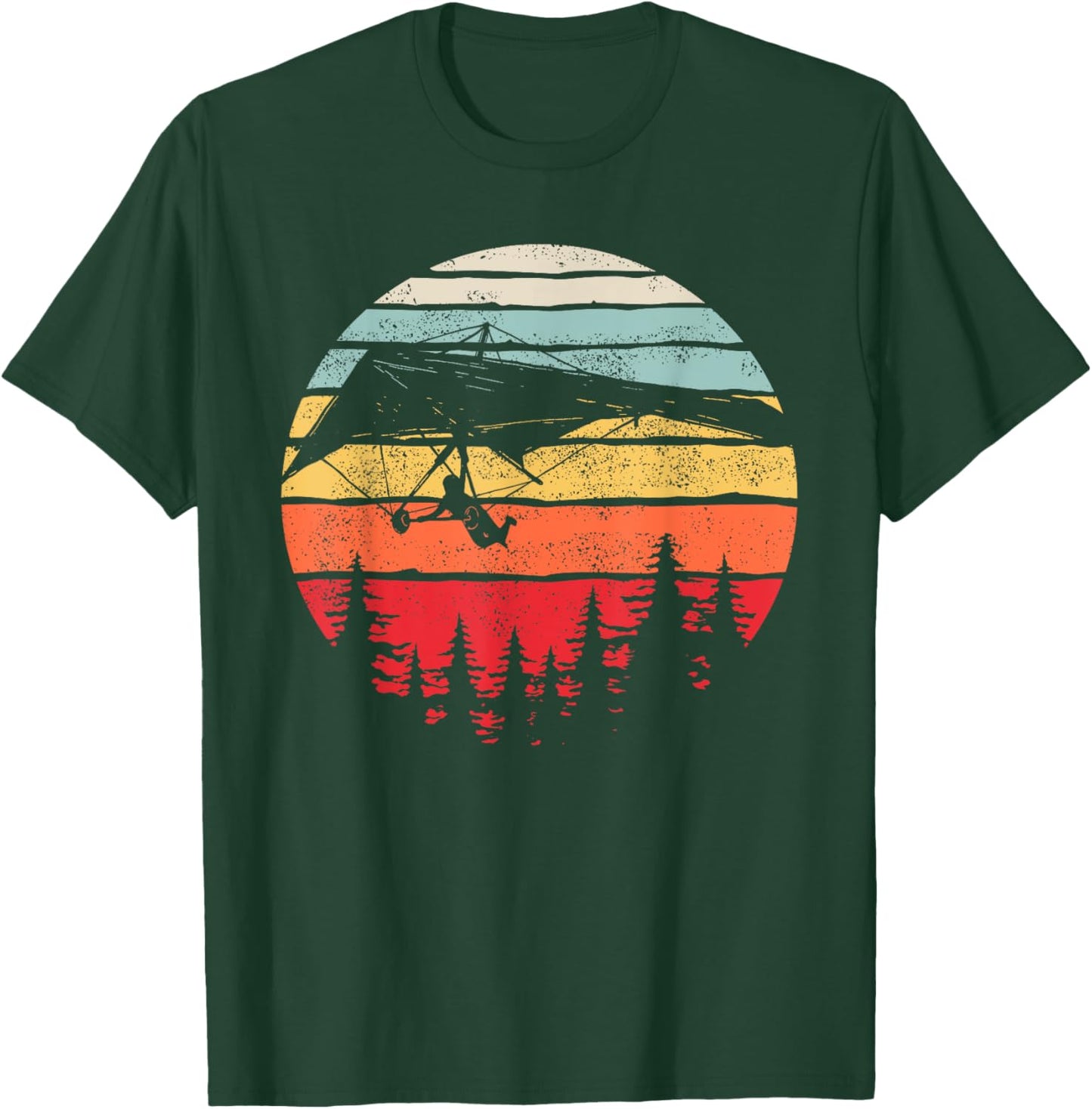 Vintage Retro Hang Gliding Shirt Hang Glider Gift T-Shirt - T-Shirt | Forest