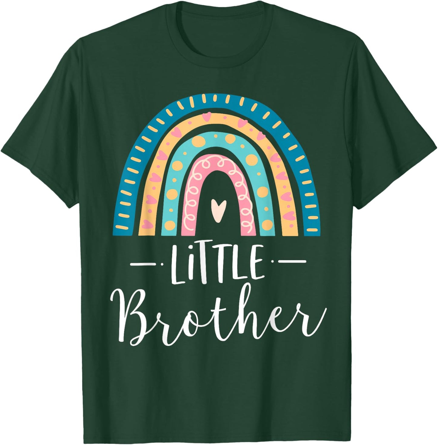 Little Brother Rainbow Sibling Gift Family Matching Birthday T-Shirt - T-Shirt | Forest