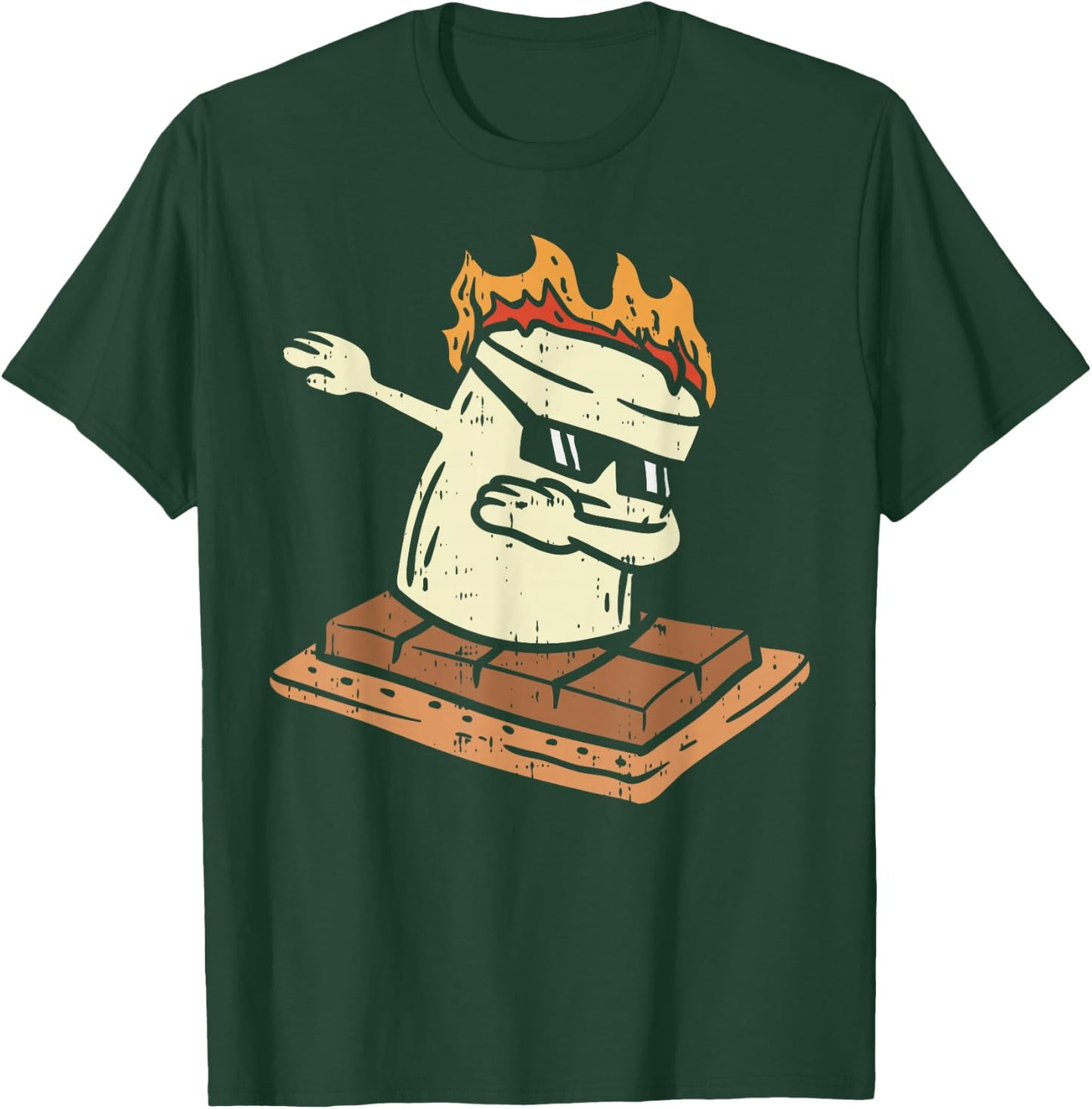 Dabbing Smore Marshmallow Cute Dab Dance Camping Camper Gift T-Shirt - T-Shirt | Forest