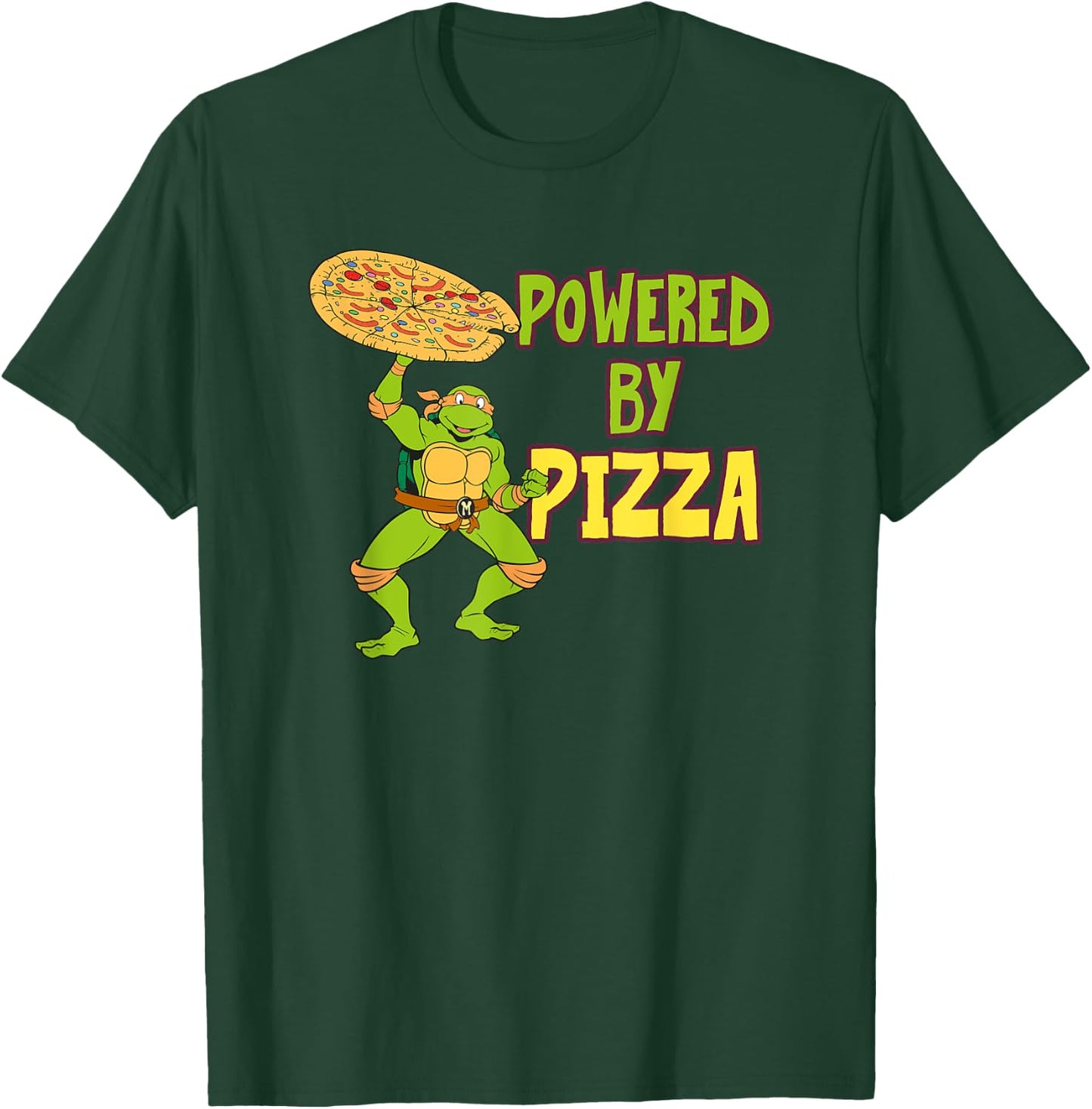 Michelangelo - Powered by Pizza T-Shirt - T-Shirt | Forest