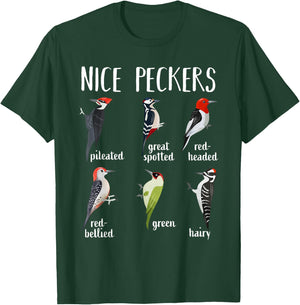 Woodpecker Nice Peckers Funny bird watching Birding T-Shirt - T-Shirt | Forest