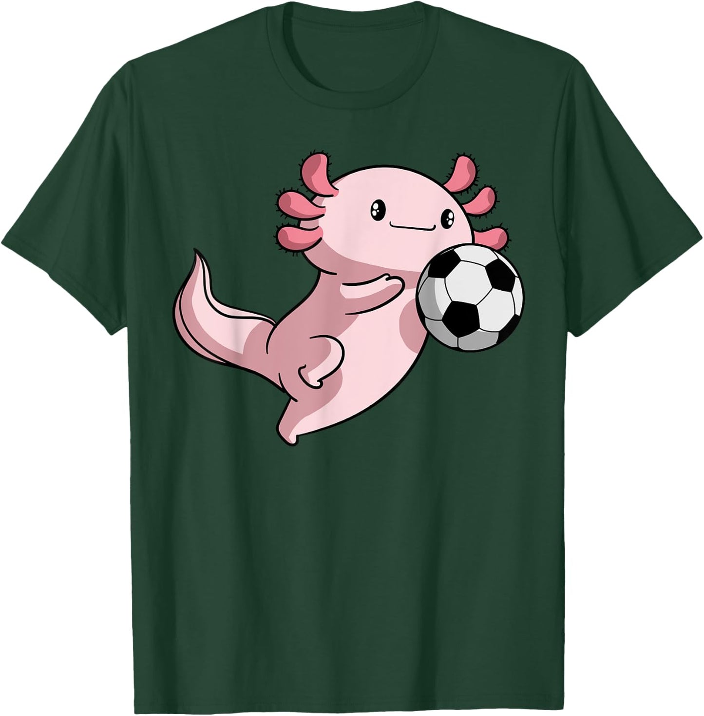 Kawaii Axolotl Pun Funny Soccer Player T-Shirt - T-Shirt | Forest