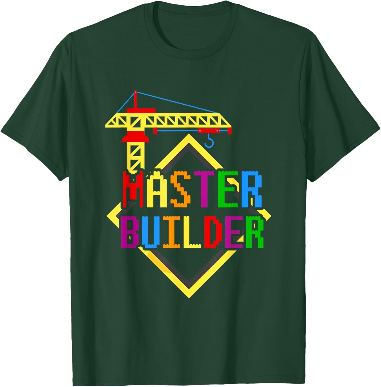 Master Builder Engineer Building Blocks Bricks Bricklayer T-Shirt - T-Shirt | Forest