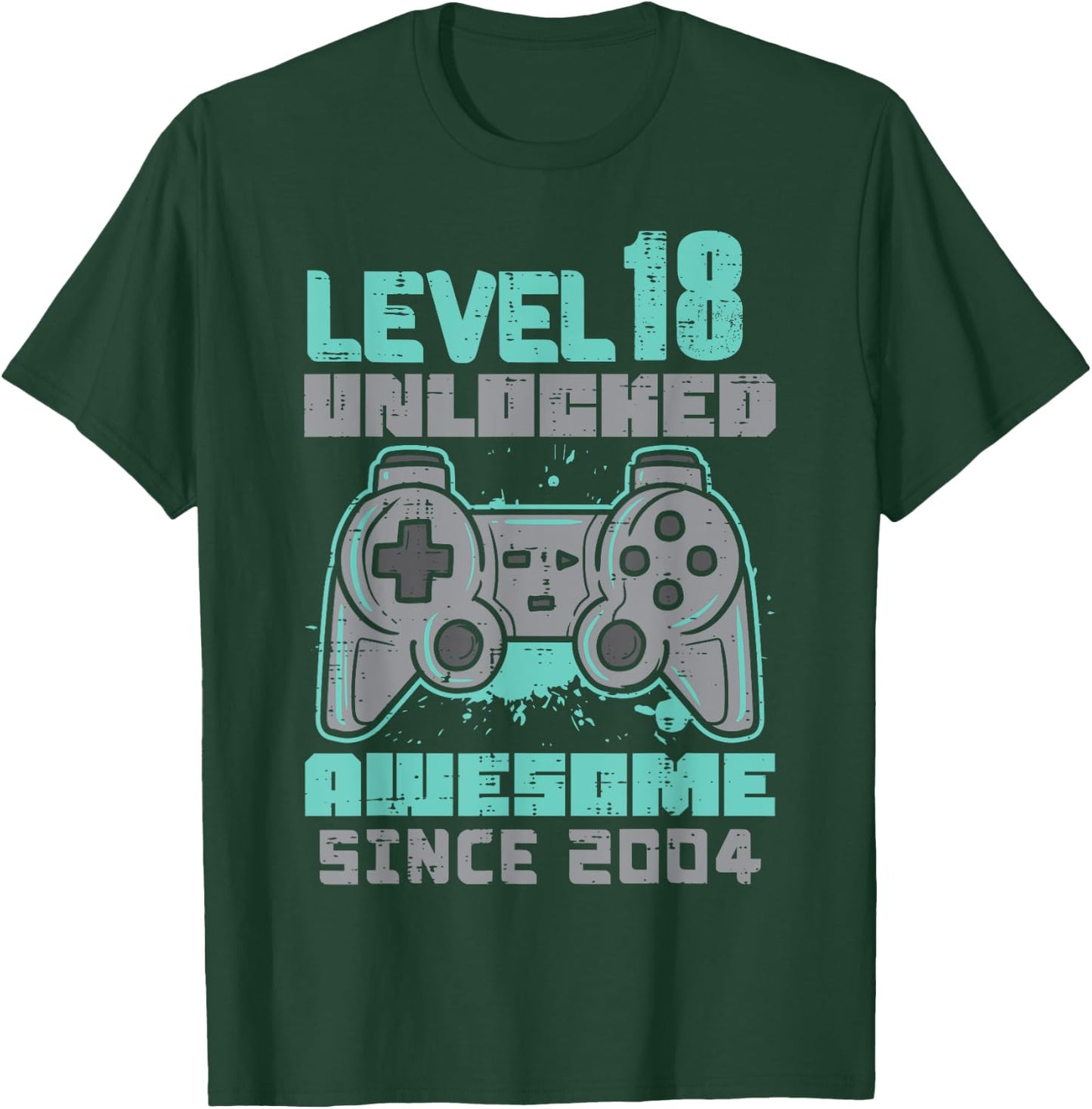Level 18 Unlocked Born In 2001 Gamer 18th Birthday Him Men T-Shirt - T-Shirt | Forest