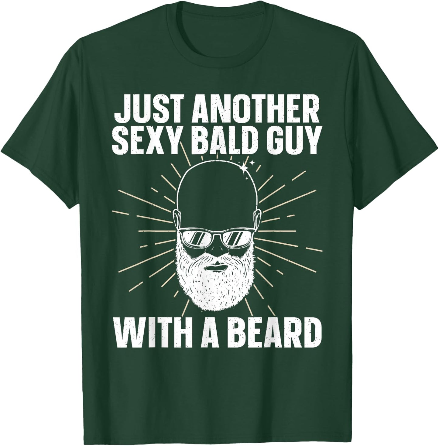 Funny Bald Man Art Boys Facial Hair Bearded Bald Guy T-Shirt - T-Shirt | Forest