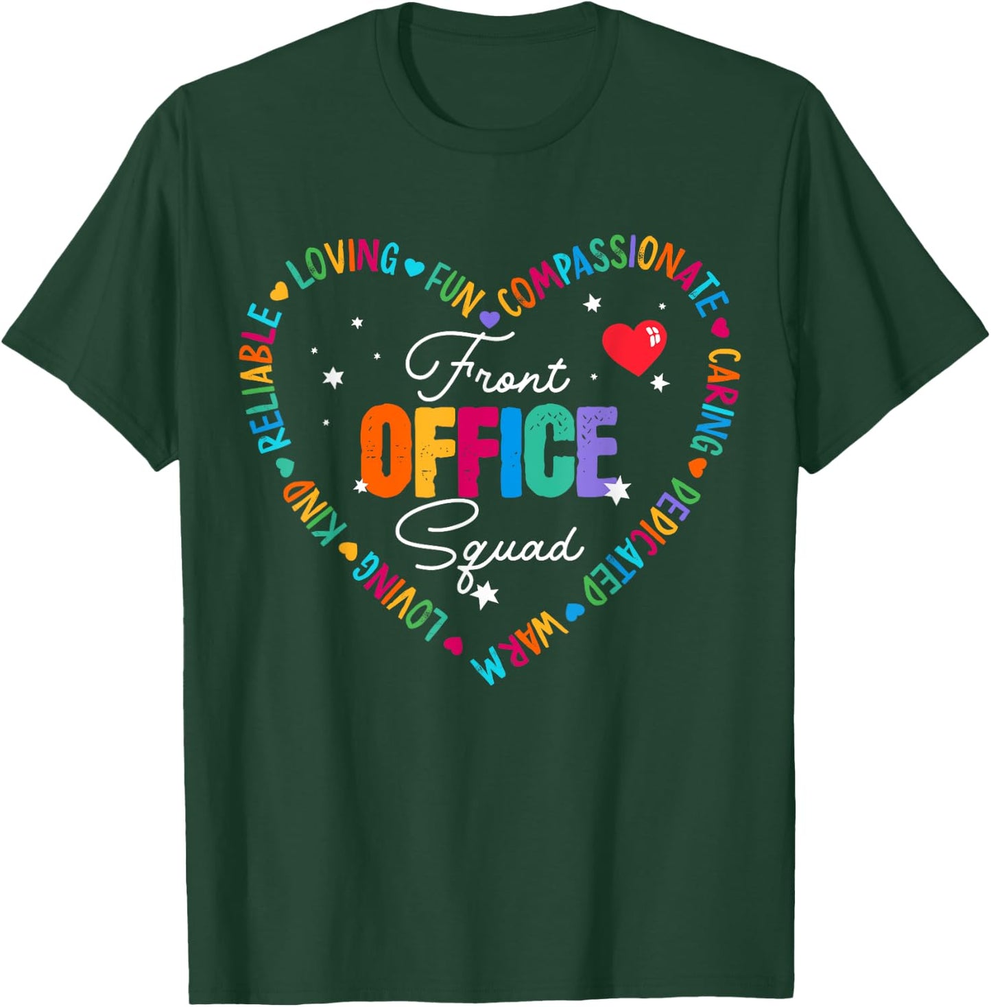 Cute School Secretary Admin Appreciation Front Office Squad T-Shirt - T-Shirt | Forest