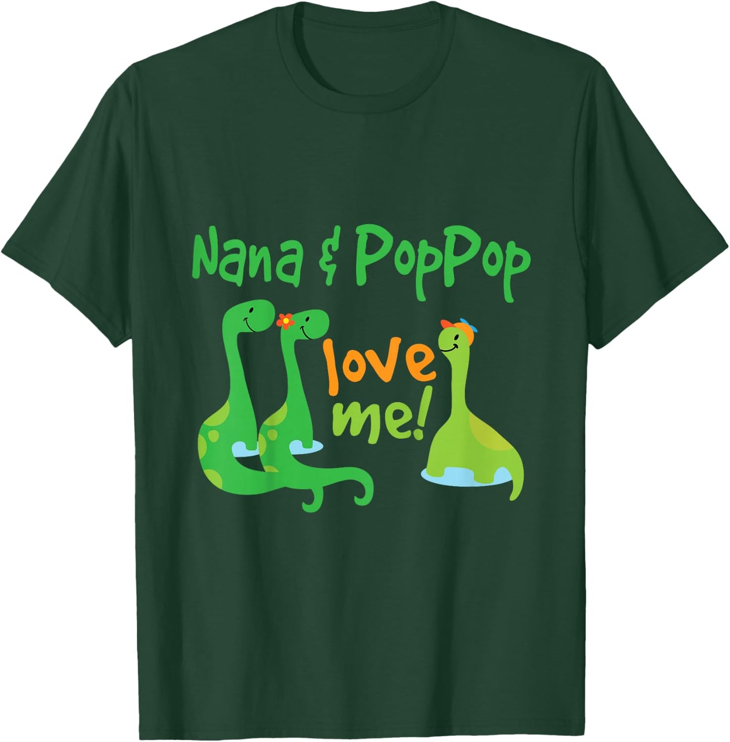 Kids Nana and PopPop Love Me Grandson Dinosaur T-Shirt - T-Shirt | Forest