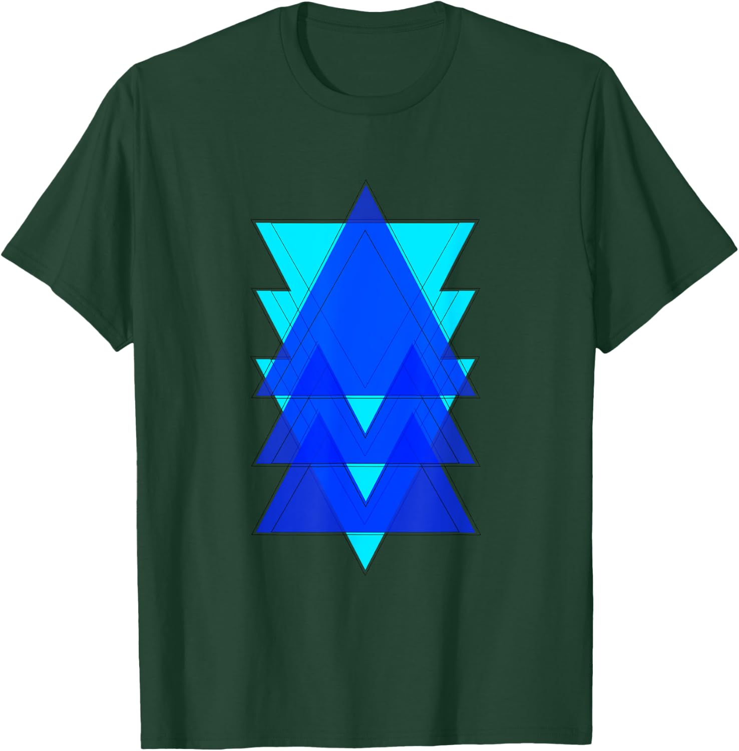 Triangle Pattern Design T-Shirt - T-Shirt | Forest