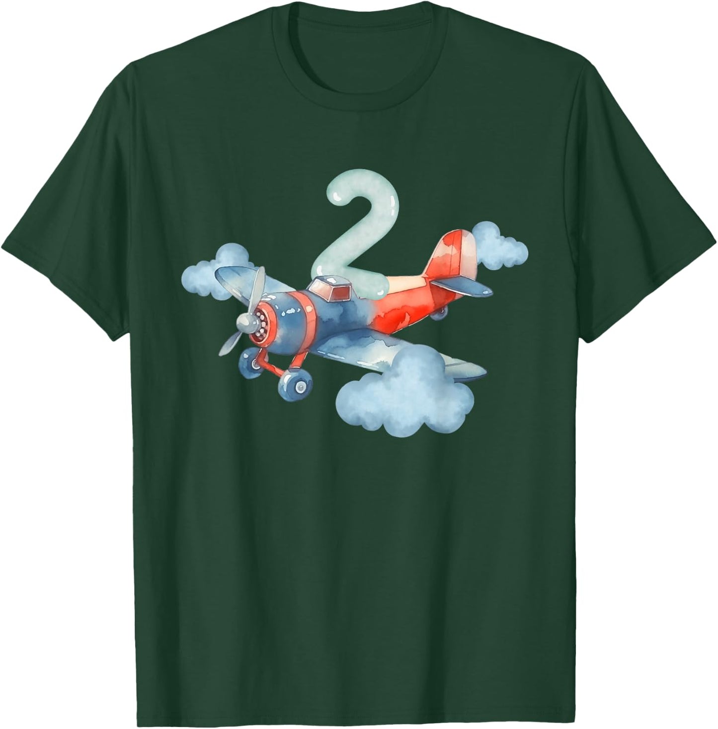 2nd Birthday Boys Airplane Pilot 2 Year Old Boy T-Shirt - T-Shirt | Forest