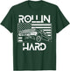 Rollin Hard Lowrider Chicano American Flag Cholo Car Lover T-Shirt - T-Shirt | Forest