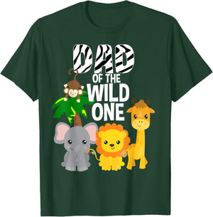 Dad of the Wild One Zoo Theme Birthday Safari Jungle Animal T-Shirt - T-Shirt | Forest