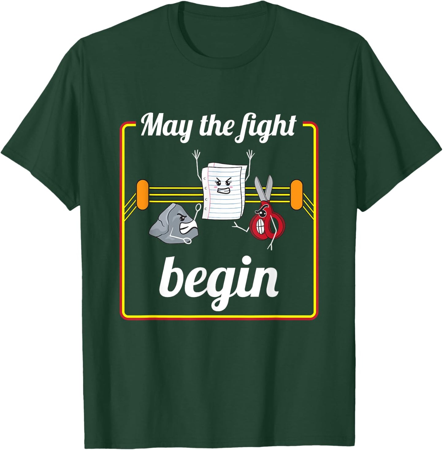 May The Fight Begin Cute Rock Paper Scissors T-Shirt - T-Shirt | Forest