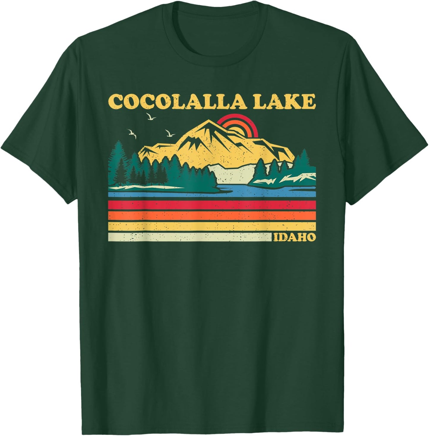 Vintage Retro Family Vacation Idaho Cocolalla Lake T-Shirt - T-Shirt | Forest