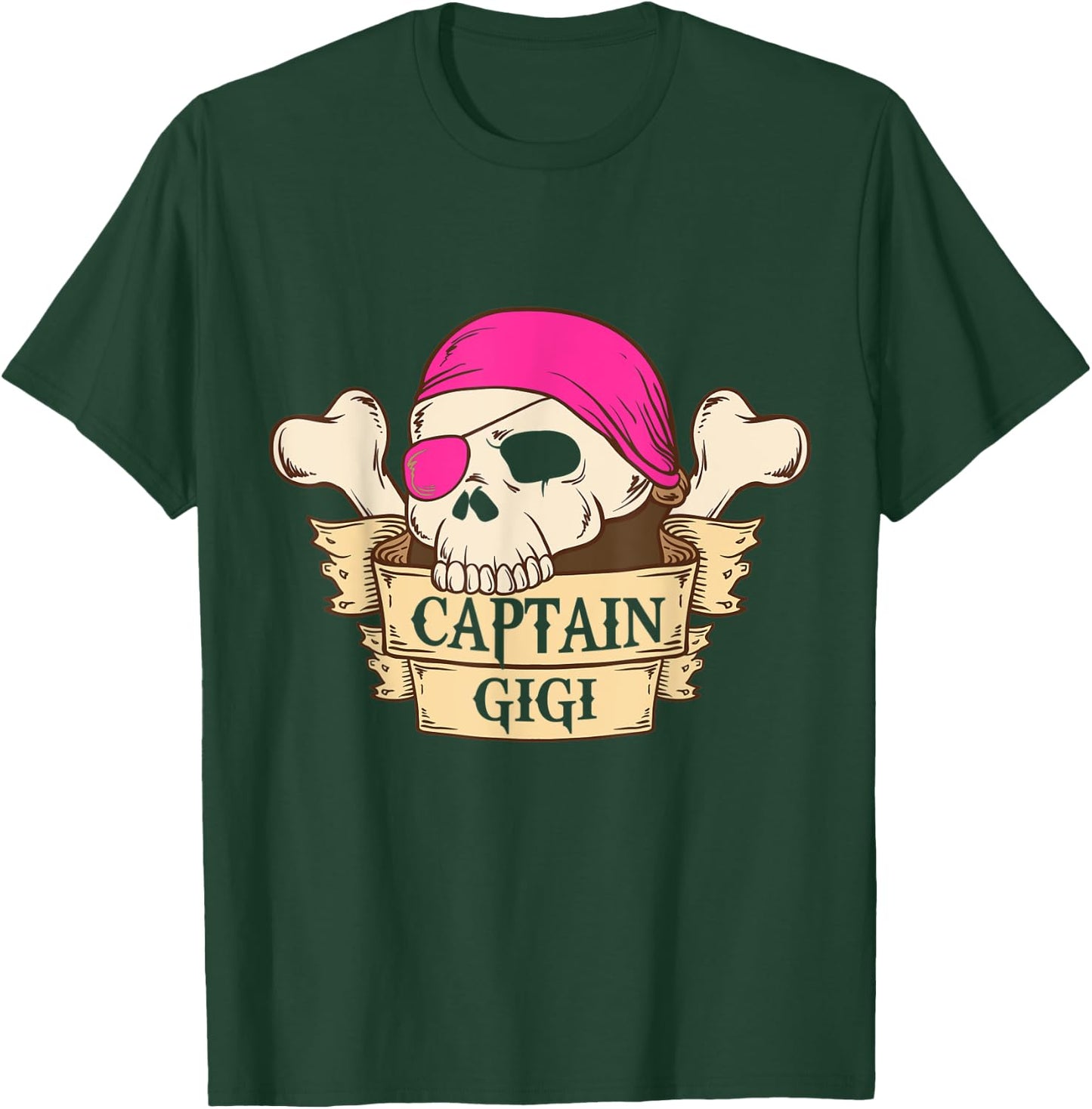 Captain Gigi Pirate Halloween Grandma Gift T-Shirt - T-Shirt | Forest