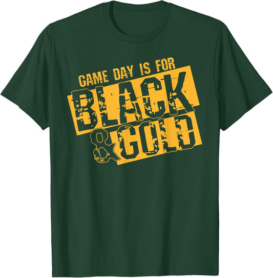 Black Gold Game Day Group Shirt for High School Football T-Shirt - T-Shirt | Forest