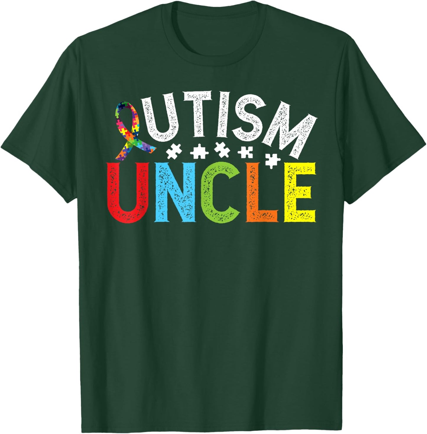 Proud Autism Uncle Autism Awareness For Uncle T-Shirt - T-Shirt | Forest