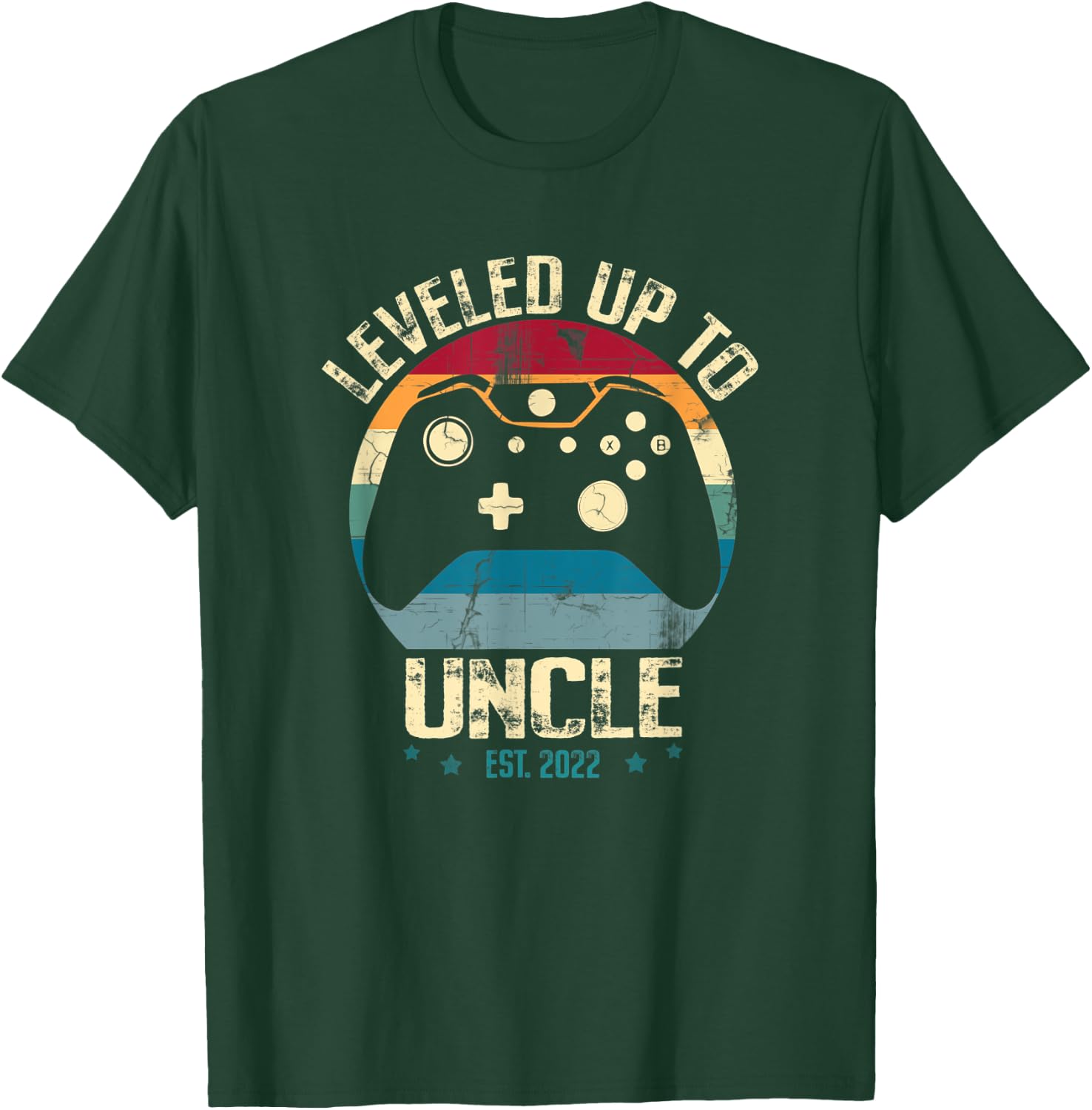 I Leveled Up To Uncle Pregnancy Announcement Uncle Gamer T-Shirt - T-Shirt | Forest