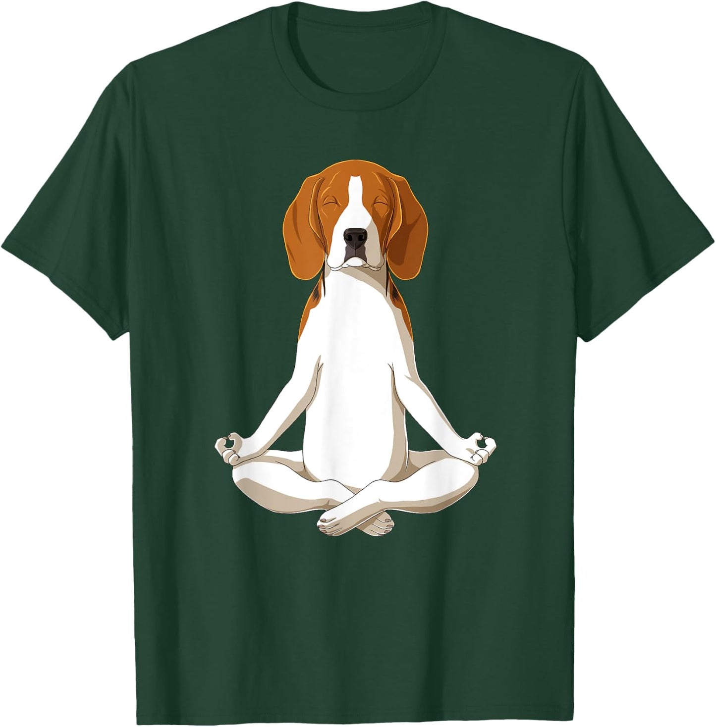 Yoga Dog Beagle Men Women T-Shirt - T-Shirt | Forest