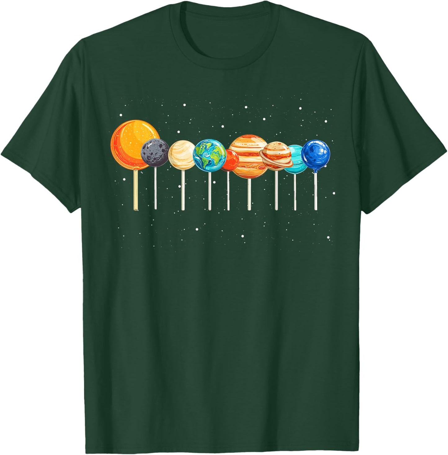 Kids Solar System Space Astronaut Lollipops Planet Boy Girl T-Shirt - T-Shirt | Forest