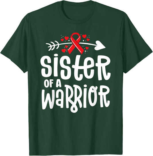 Sister Of A Warrior Family Pulmonary Embolism Awareness T-Shirt - T-Shirt | Forest