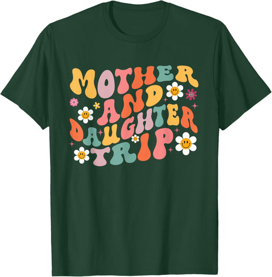 Mother Daughter Trip 2026 Vacation Mom Daughter Travel Retro T-Shirt - T-Shirt | Forest