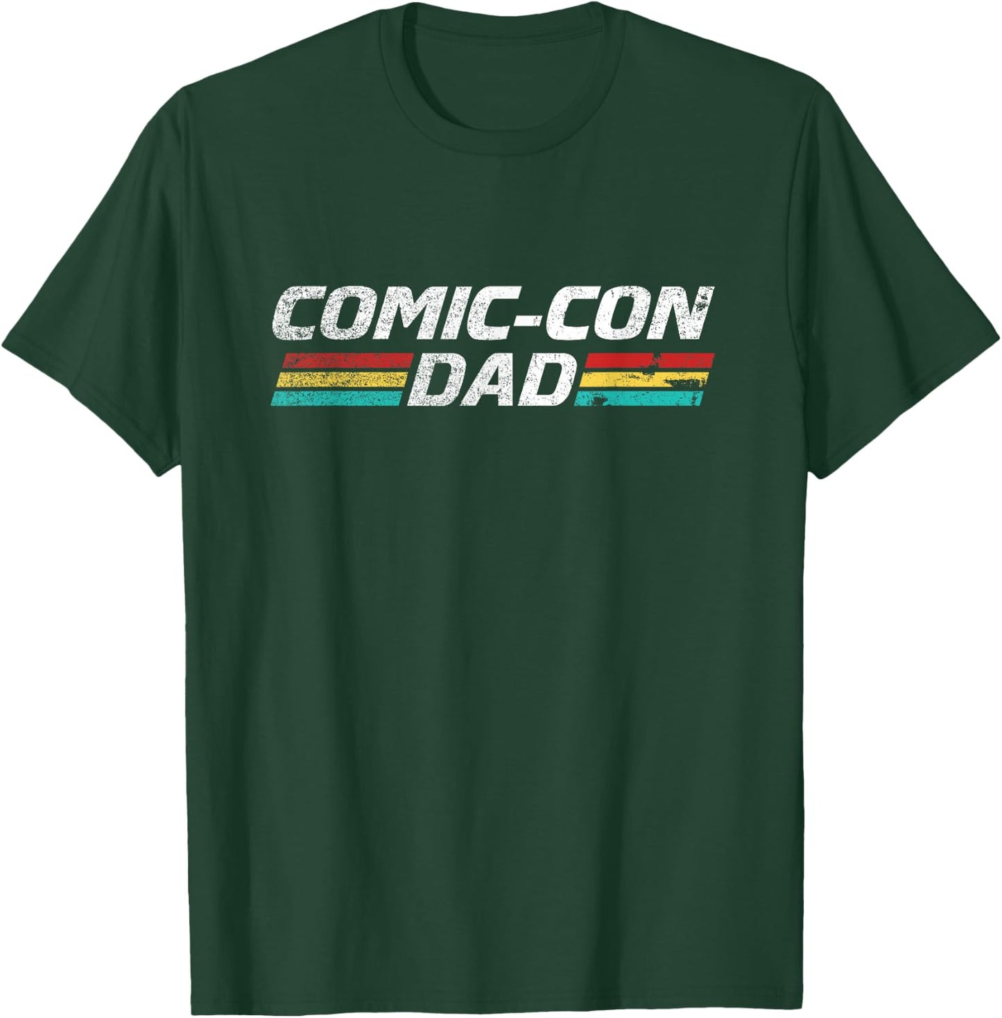Comic-Con Dad 80's Retro Style Distressed T-Shirt - T-Shirt | Forest
