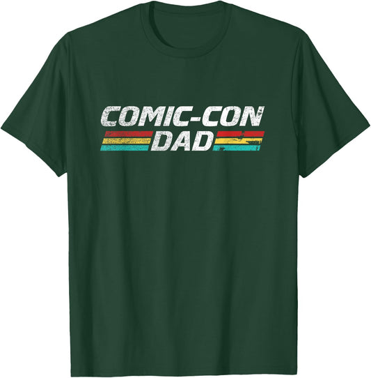 Comic-Con Dad 80's Retro Style Distressed T-Shirt - T-Shirt | Forest