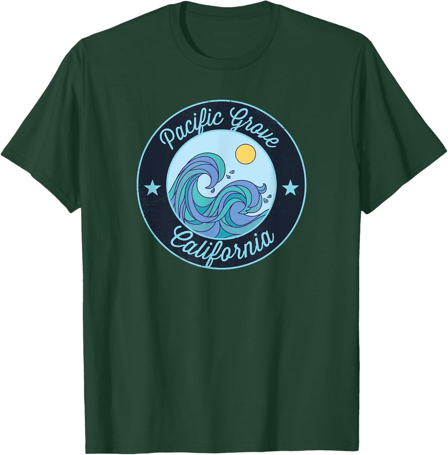 Pacific Grove CA California Souvenir Nautical Surfer Graphic T-Shirt - T-Shirt | Forest
