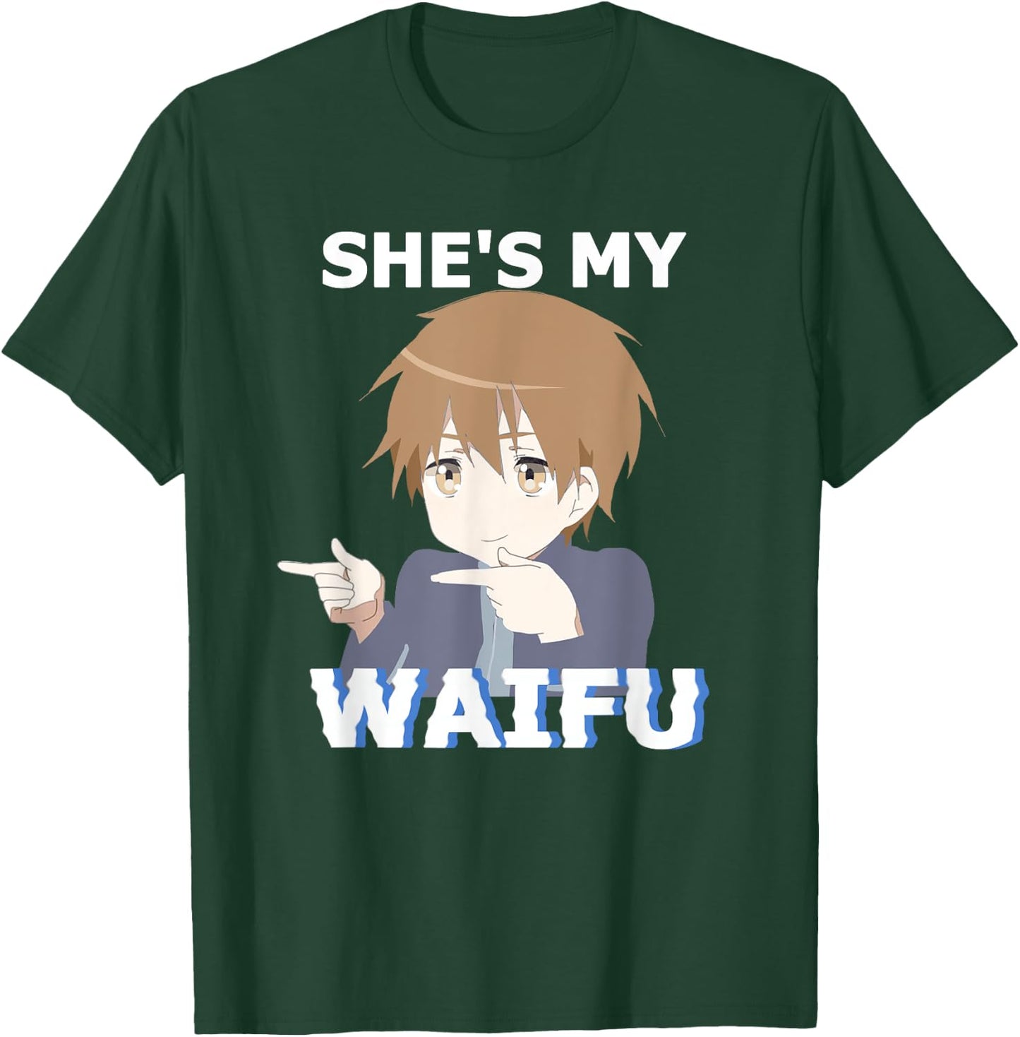 She's my Waifu He's my Husbando Anime Manga Couple Matching T-Shirt - T-Shirt | Forest