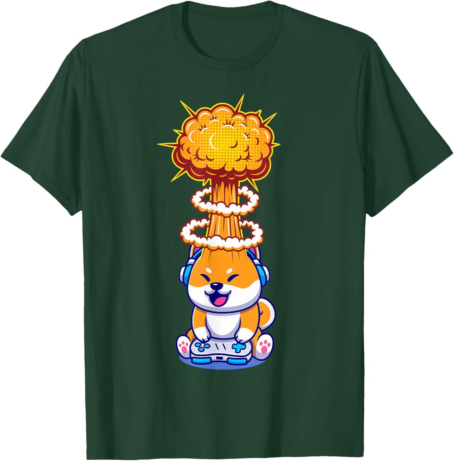 Gaming Animals Gambling Video Games Gaming Dog Shiba Inu T-Shirt - T-Shirt | Forest