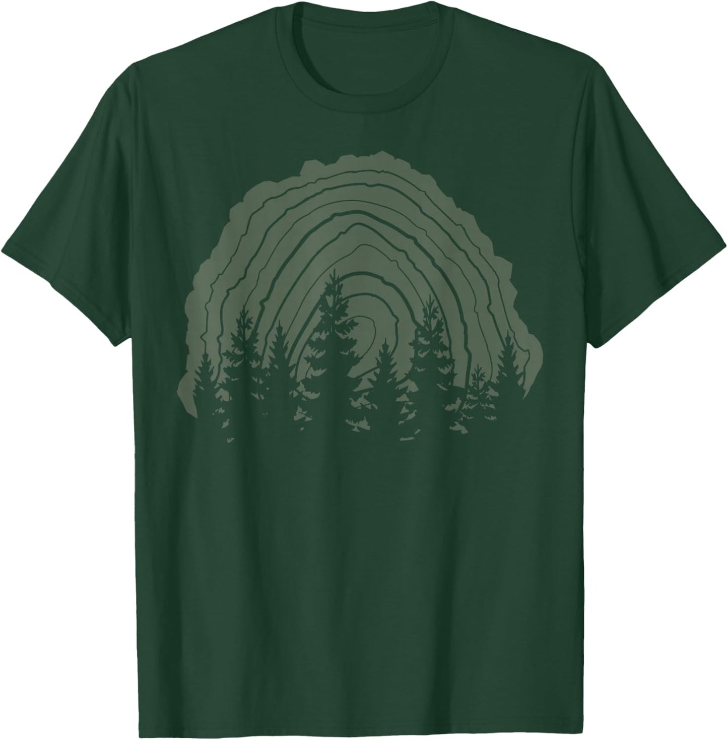 Wood Stump Tree Line Silhouette T-Shirt - T-Shirt | Forest