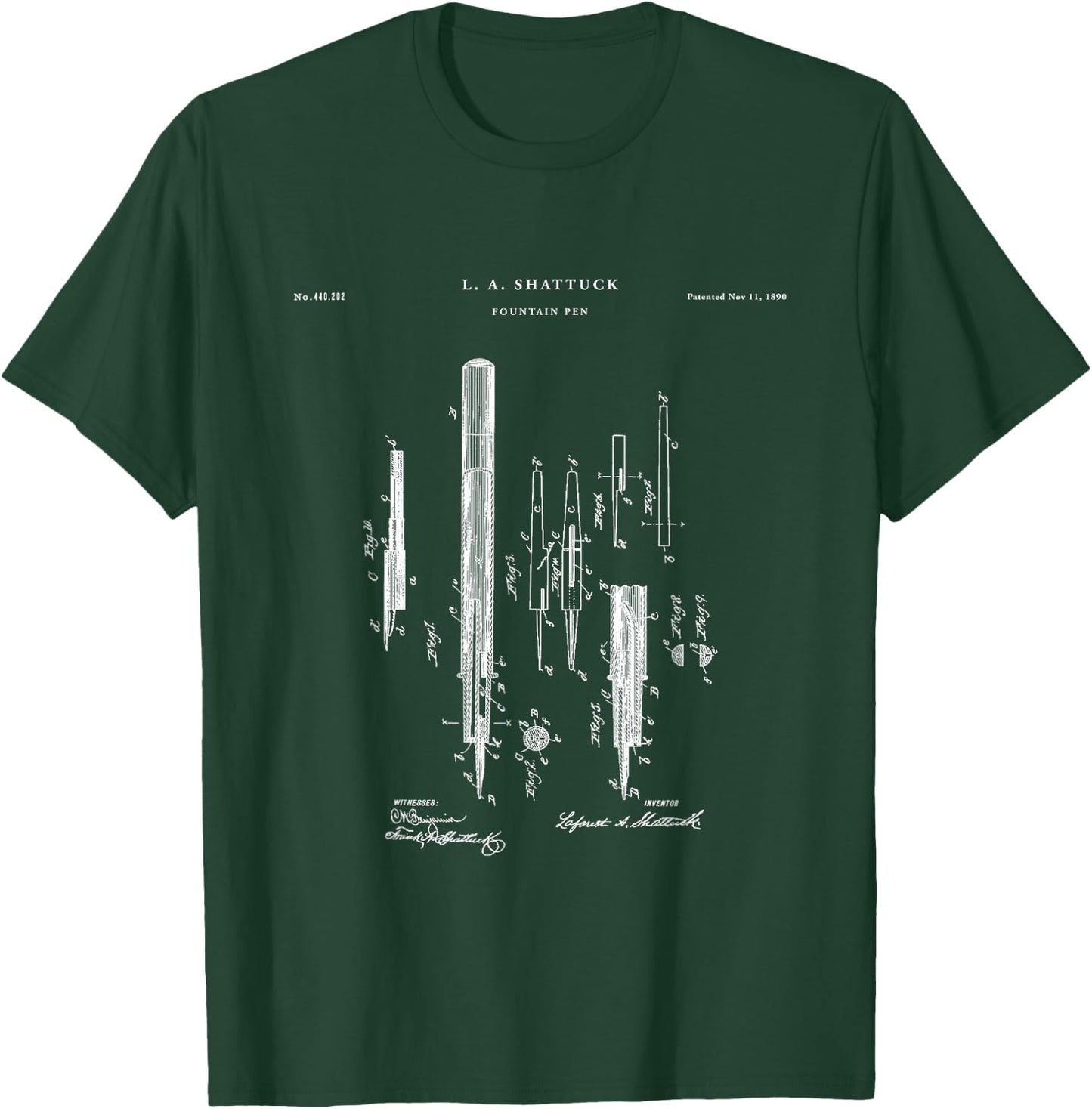 Fountain Pen Patent - Artist T-Shirt - T-Shirt | Forest