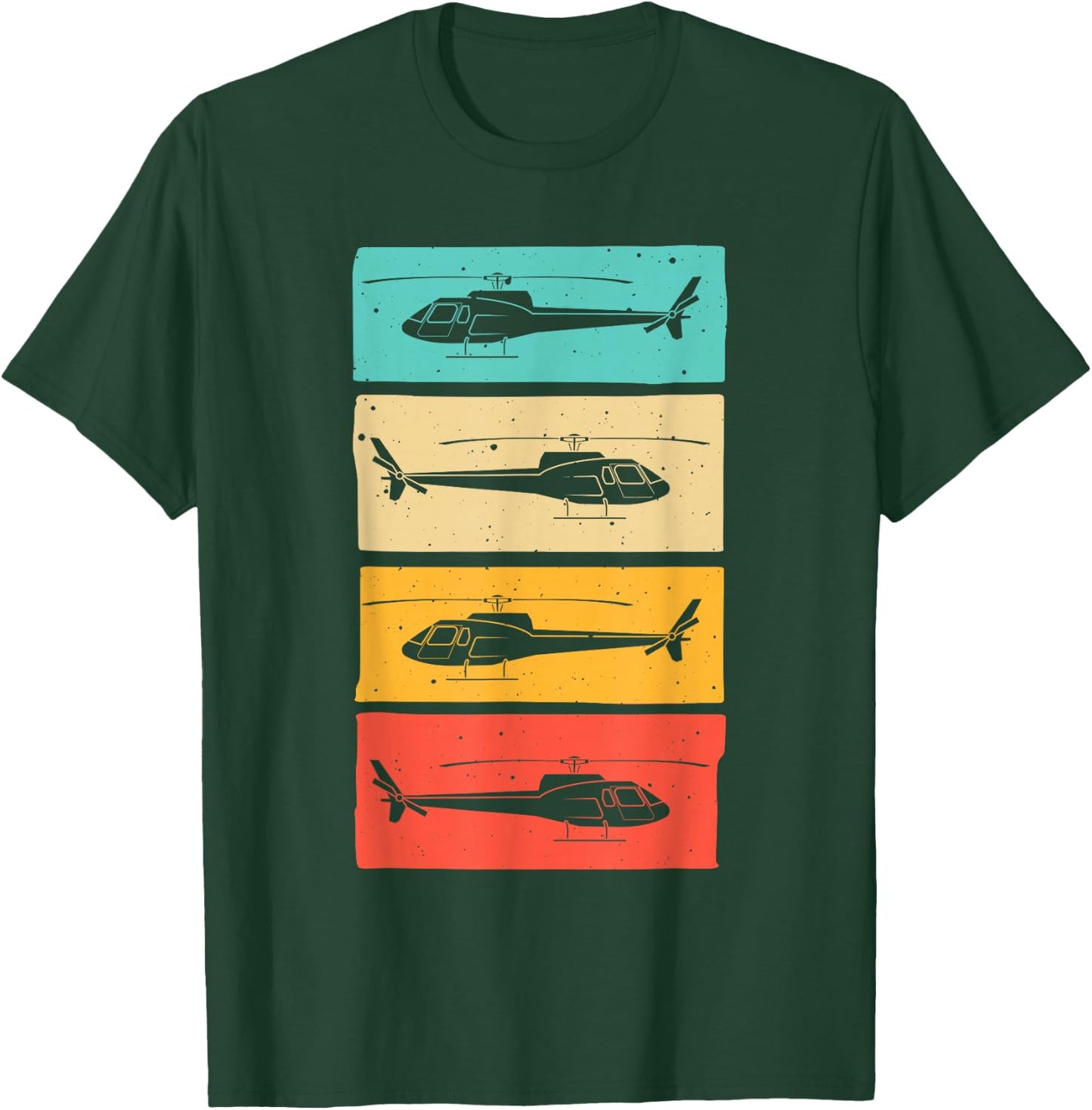 Funny Retro Helicopter Gift Women Helicopter Pilot T-Shirt - T-Shirt | Forest