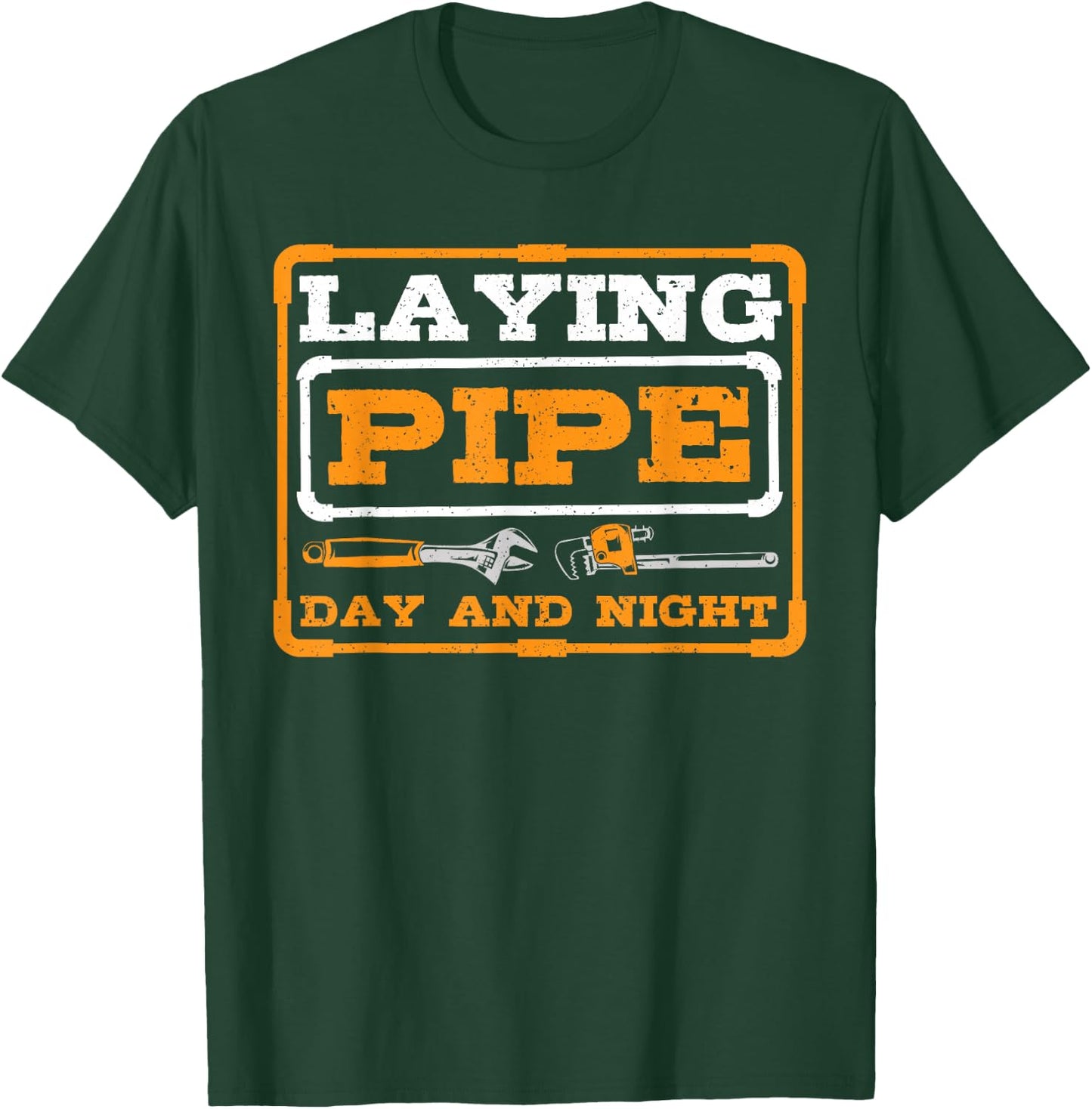 Laying Pipe Day and Night Plumber Plumbing T-Shirt - T-Shirt | Forest